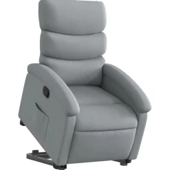 Fauteuils Et Chaises-vidaXL Fauteuil inclinable Tissu Gris clair