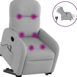 vidaXL Fauteuil inclinable de massage électrique tissu