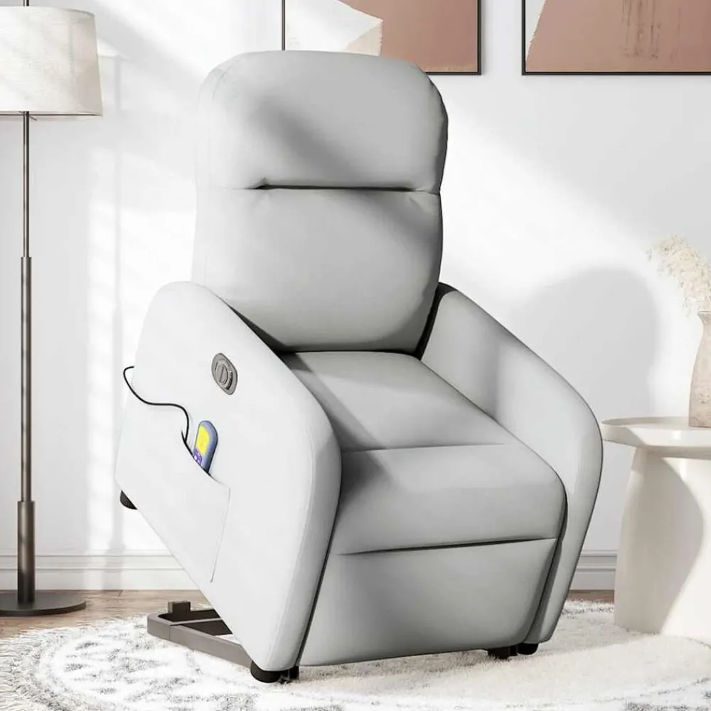 vidaXL Fauteuil inclinable de massage électrique tissu