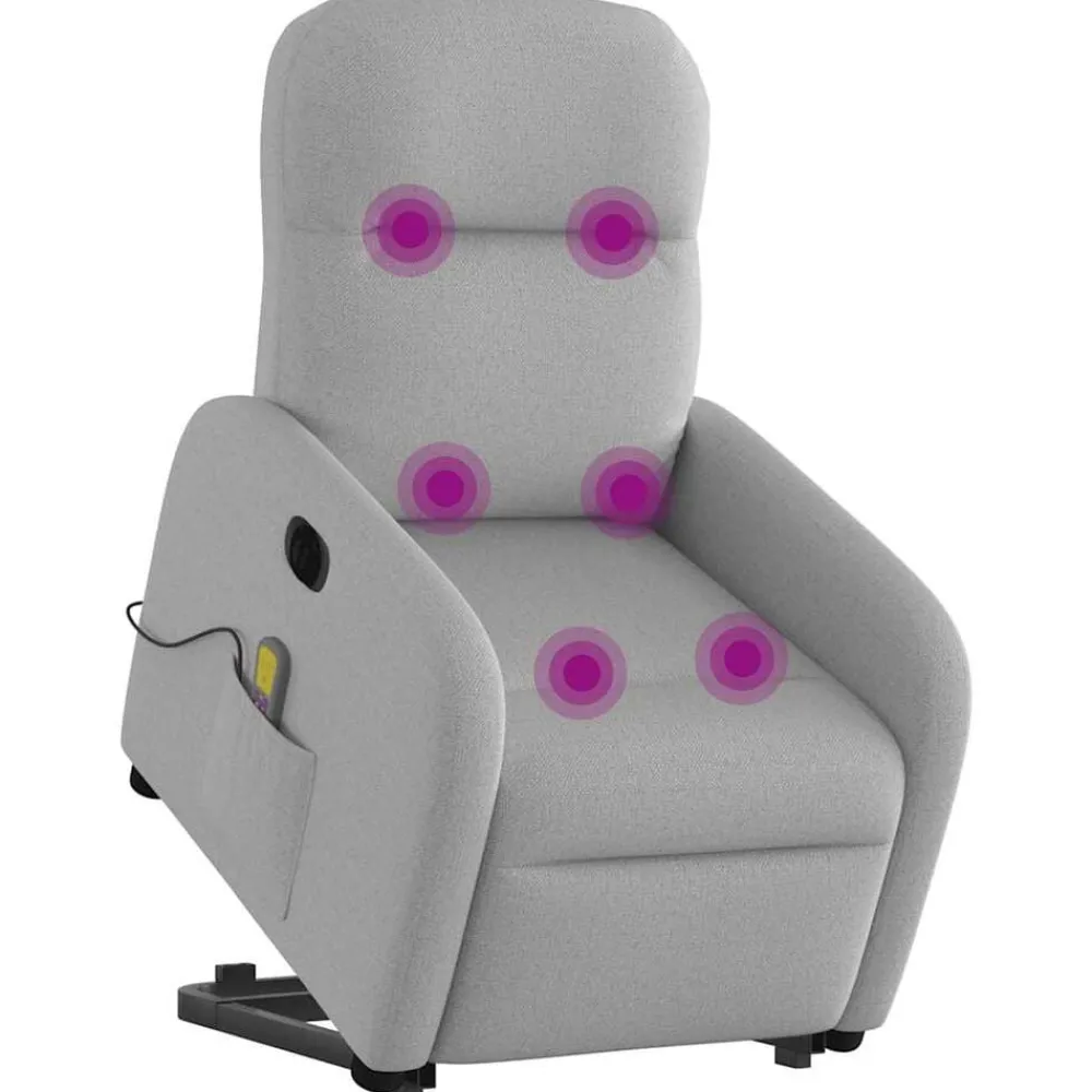 vidaXL Fauteuil inclinable de massage électrique tissu