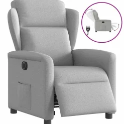 Fauteuils Et Chaises-vidaXL Fauteuil inclinable électrique tissu Gris nuage