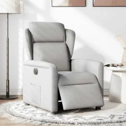 Fauteuils Et Chaises-vidaXL Fauteuil inclinable électrique tissu Gris nuage
