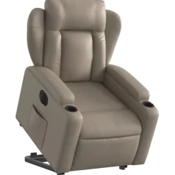 Fauteuils Et Chaises-vidaXL Fauteuil inclinable électrique similicuir Cappuccino