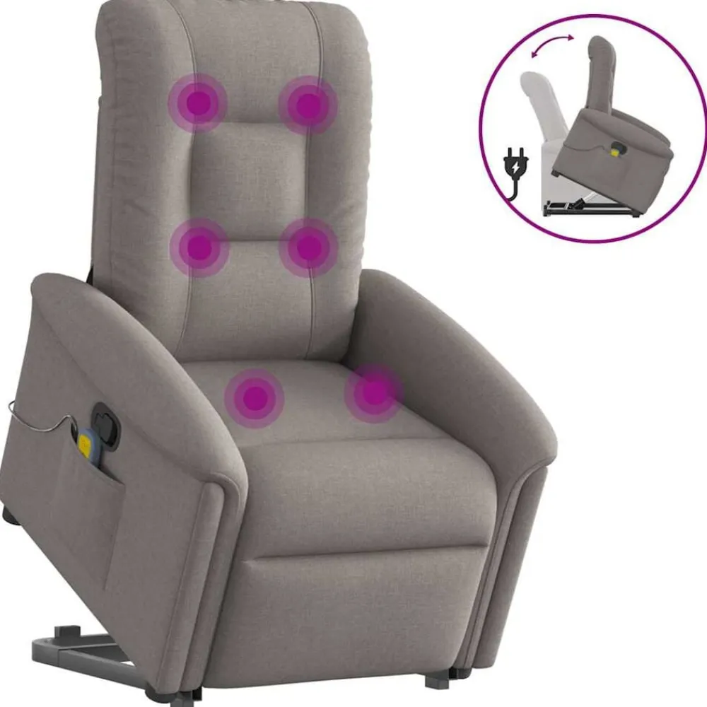 vidaXL Fauteuil inclinable de massage Tissu