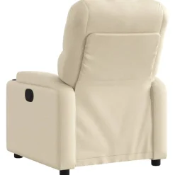Fauteuils Et Chaises-vidaXL Fauteuil inclinable Crème Tissu Crème