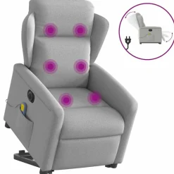 vidaXL Fauteuil inclinable de massage électrique tissu