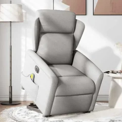 vidaXL Fauteuil inclinable de massage électrique tissu