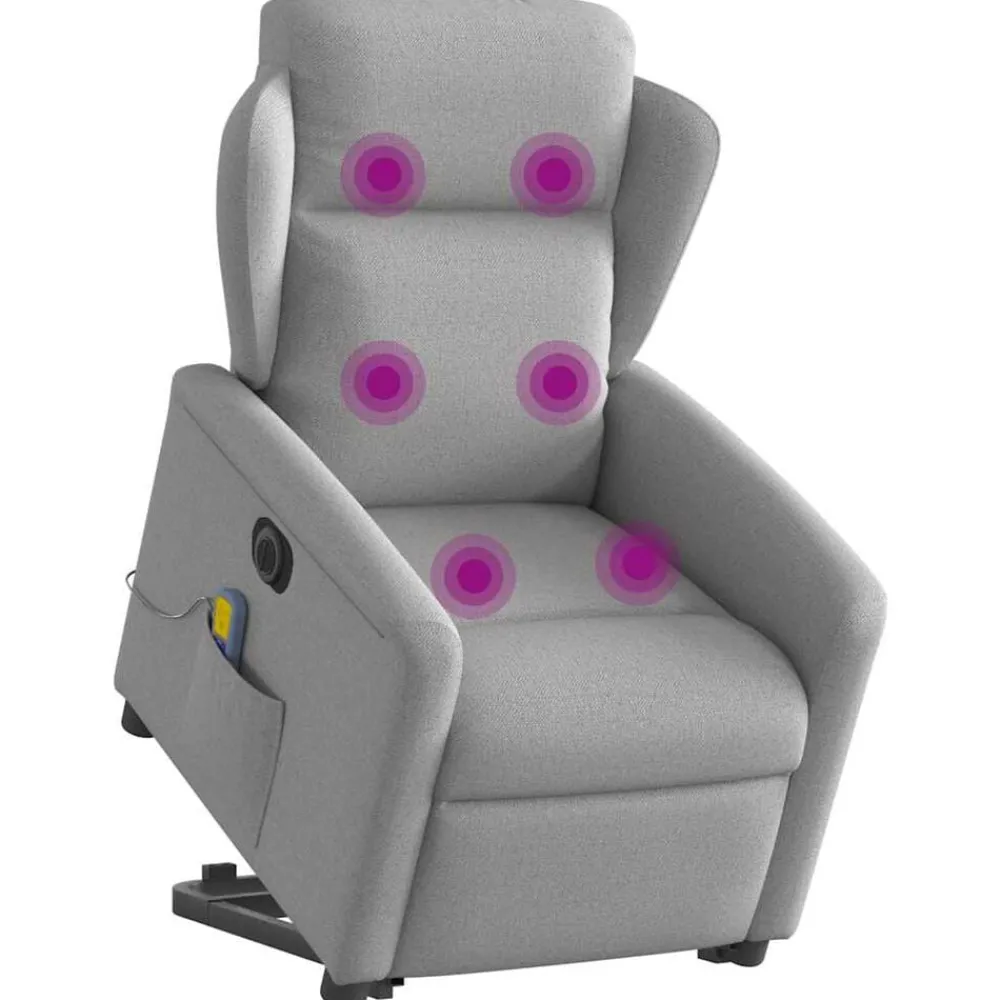 vidaXL Fauteuil inclinable de massage électrique tissu