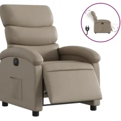 Fauteuils Et Chaises-vidaXL Fauteuil inclinable électrique Similicuir Cappuccino