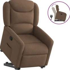 Fauteuils Et Chaises-vidaXL Fauteuil inclinable Tissu Marron