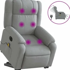 vidaXL Fauteuil inclinable de massage électrique Tissu
