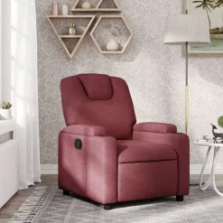 Fauteuils Et Chaises-vidaXL Fauteuil inclinable Tissu Rouge bordeaux