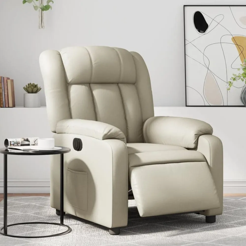 Fauteuils Et Chaises-vidaXL Fauteuil inclinable électrique Crème Similicuir Crème