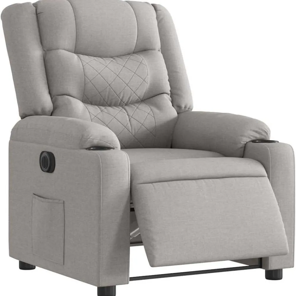 Fauteuils Et Chaises-vidaXL Fauteuil inclinable électrique tissu Gris nuage