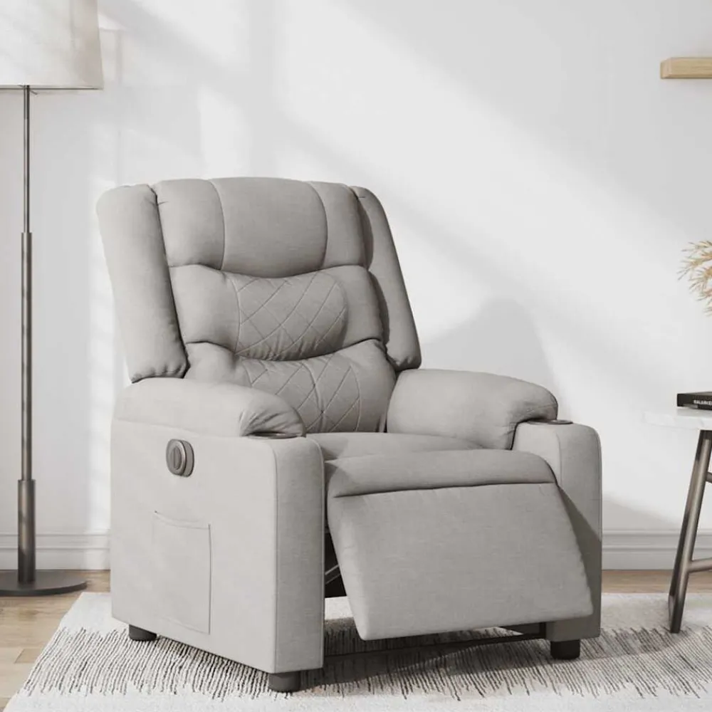 Fauteuils Et Chaises-vidaXL Fauteuil inclinable électrique tissu Gris nuage