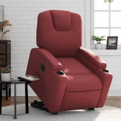 Fauteuils Et Chaises-vidaXL Fauteuil inclinable électrique similicuir Rouge bordeaux
