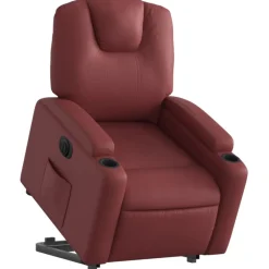 Fauteuils Et Chaises-vidaXL Fauteuil inclinable électrique similicuir Rouge bordeaux