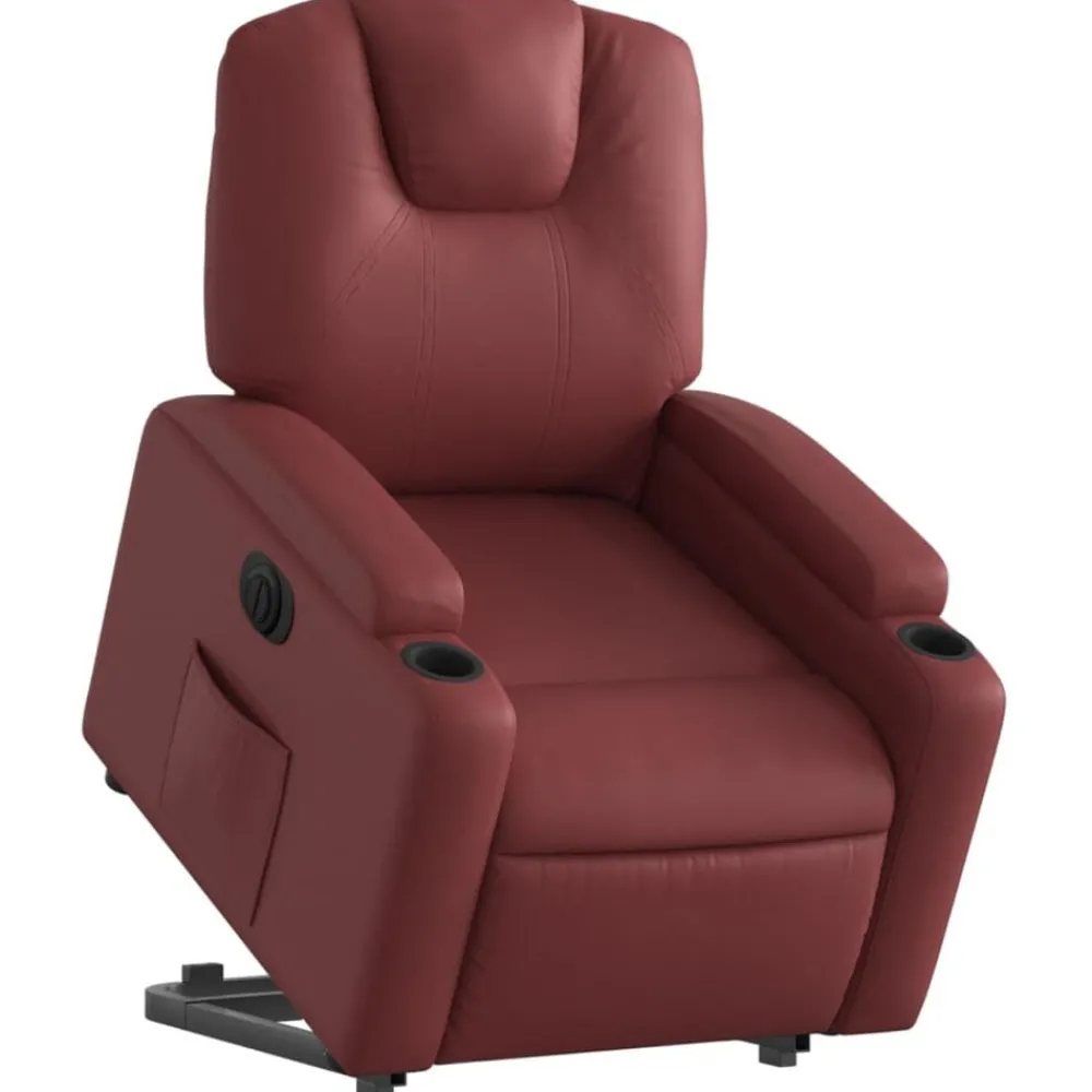 Fauteuils Et Chaises-vidaXL Fauteuil inclinable électrique similicuir Rouge bordeaux