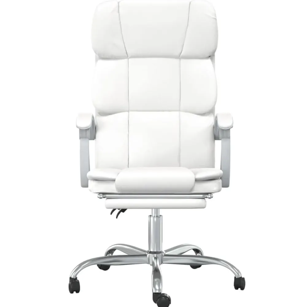 Meubles De Bureau-vidaXL Fauteuil inclinable de bureau Similicuir Blanc