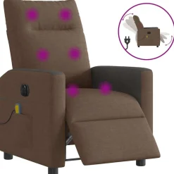 vidaXL Fauteuil inclinable de massage électrique tissu