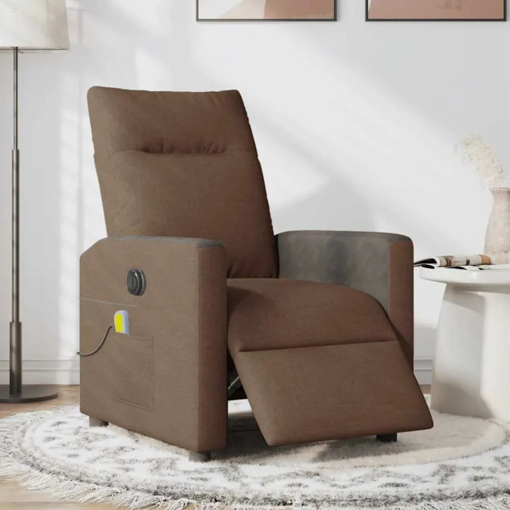 vidaXL Fauteuil inclinable de massage électrique tissu