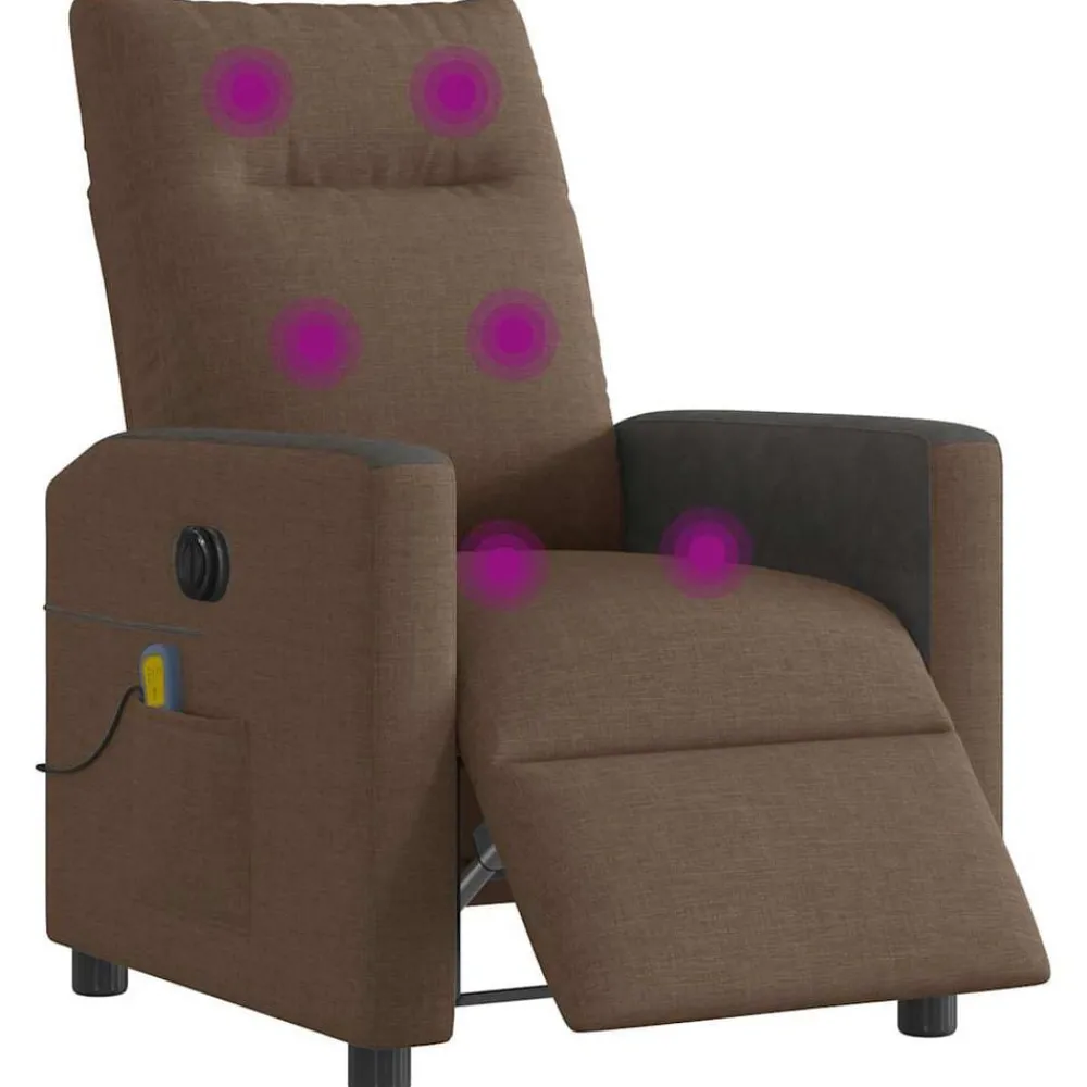 vidaXL Fauteuil inclinable de massage électrique tissu