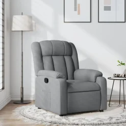 Fauteuils Et Chaises-vidaXL Fauteuil inclinable en tissu Gris clair