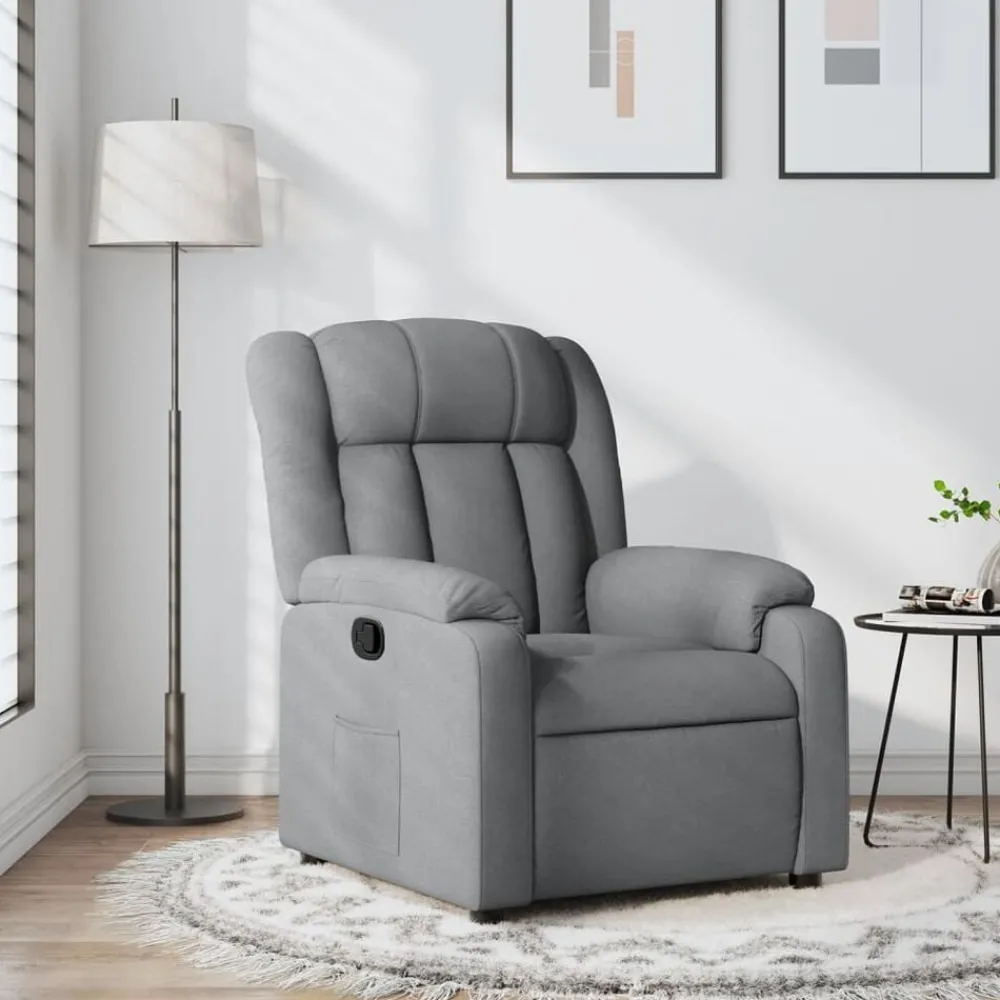 Fauteuils Et Chaises-vidaXL Fauteuil inclinable en tissu Gris clair