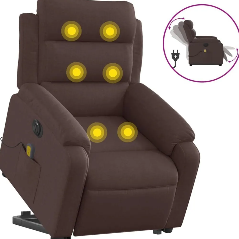 vidaXL Fauteuil inclinable de massage électrique Tissu