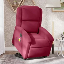 Fauteuils Et Chaises-vidaXL Fauteuil inclinable de massage électrique Rouge bordeaux