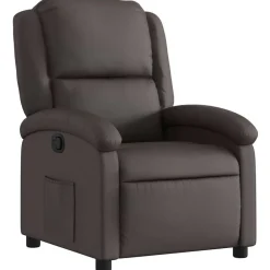 Fauteuils Et Chaises-vidaXL Fauteuil inclinable cuir véritable Marron foncé