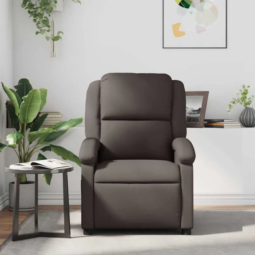 Fauteuils Et Chaises-vidaXL Fauteuil inclinable cuir véritable Marron foncé