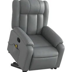 Fauteuils Et Chaises-vidaXL Fauteuil inclinable de massage Similicuir Gris