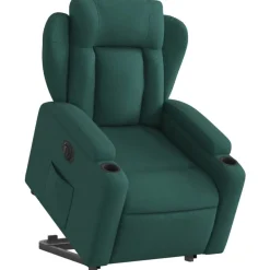 Fauteuils Et Chaises-vidaXL Fauteuil inclinable électrique tissu Vert foncé