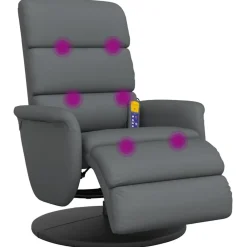 vidaXL Fauteuil inclinable de massage repose-pieds similicuir