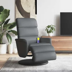 vidaXL Fauteuil inclinable de massage repose-pieds similicuir