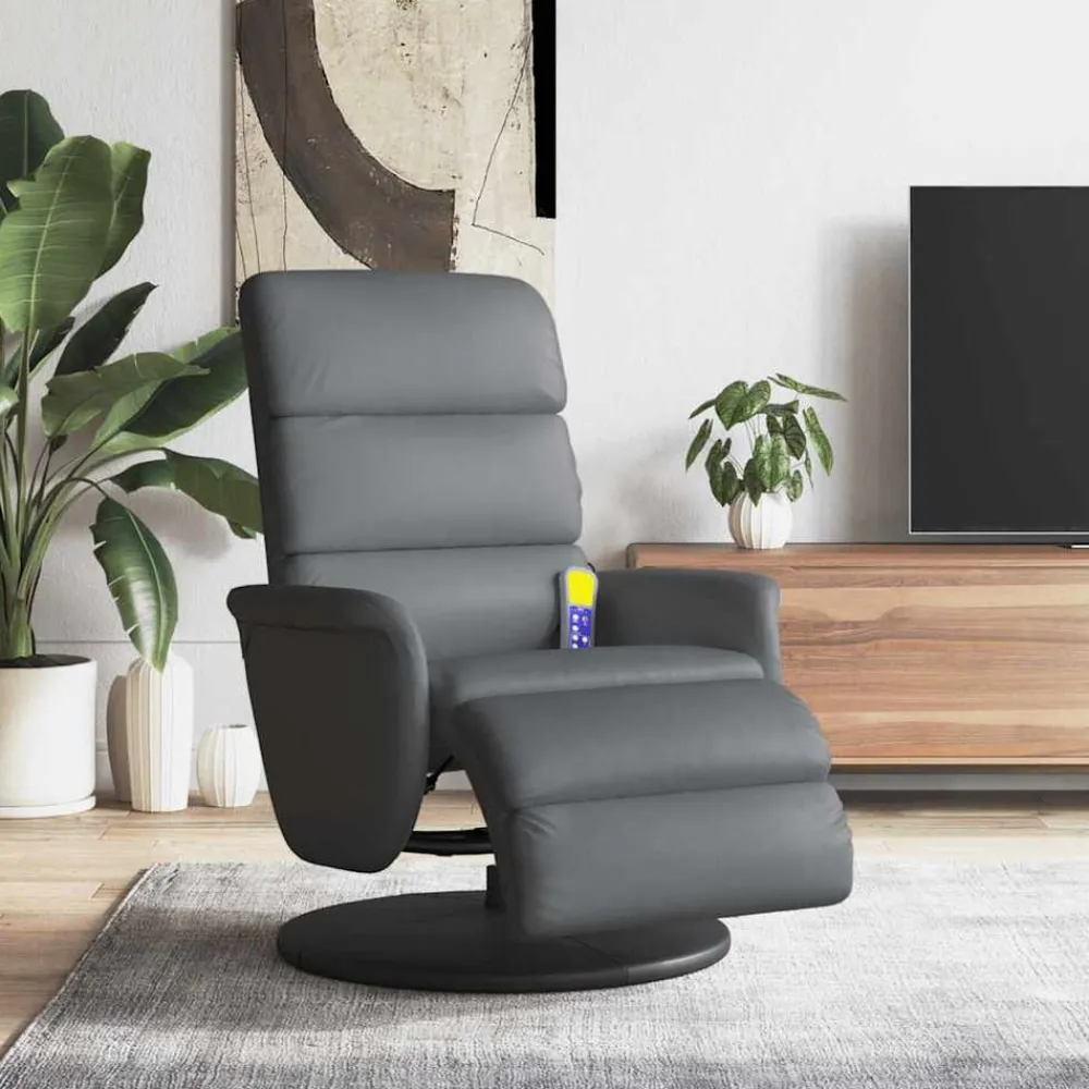 vidaXL Fauteuil inclinable de massage repose-pieds similicuir