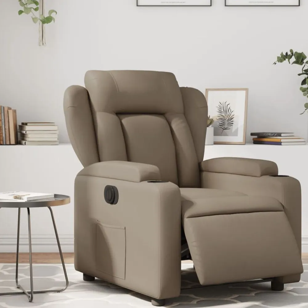 Fauteuils Et Chaises-vidaXL Fauteuil inclinable électrique Similicuir Cappuccino