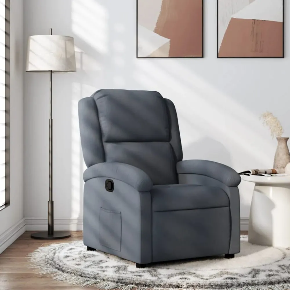 Fauteuils Et Chaises-vidaXL Fauteuil inclinable en velours Gris foncé