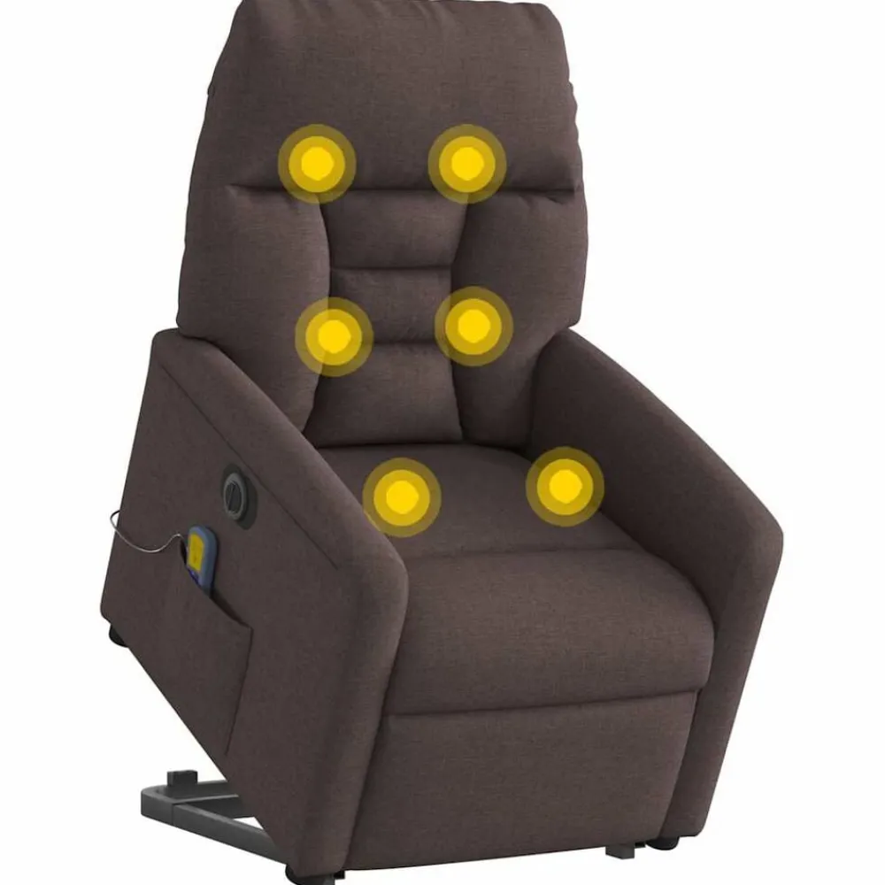 Fauteuils Et Chaises-vidaXL Fauteuil inclinable de massage électrique Tissu Marron foncé