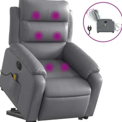 vidaXL Fauteuil inclinable de massage électrique similicuir