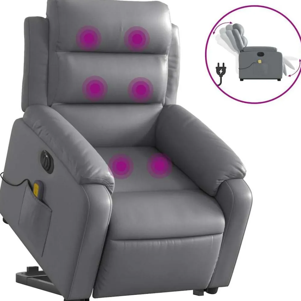 vidaXL Fauteuil inclinable de massage électrique similicuir