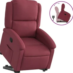 Fauteuils Et Chaises-vidaXL Fauteuil inclinable tissu Rouge bordeaux