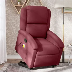 Fauteuils Et Chaises-vidaXL Fauteuil inclinable tissu Rouge bordeaux