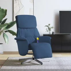 vidaXL Fauteuil inclinable de massage avec repose-pieds tissu