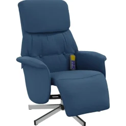 vidaXL Fauteuil inclinable de massage avec repose-pieds tissu