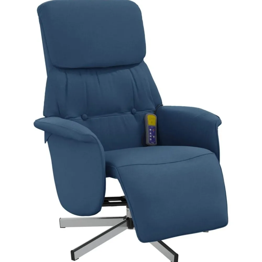 vidaXL Fauteuil inclinable de massage avec repose-pieds tissu