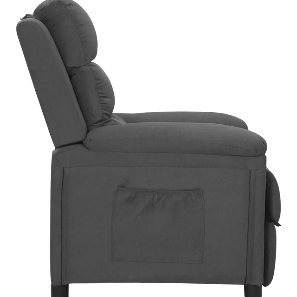 Fauteuils Et Chaises-vidaXL Fauteuil inclinable Tissu Gris foncé