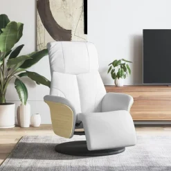 Fauteuils Et Chaises-vidaXL Fauteuil inclinable avec repose-pieds similicuir Blanc
