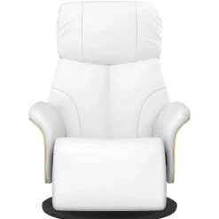 Fauteuils Et Chaises-vidaXL Fauteuil inclinable avec repose-pieds similicuir Blanc